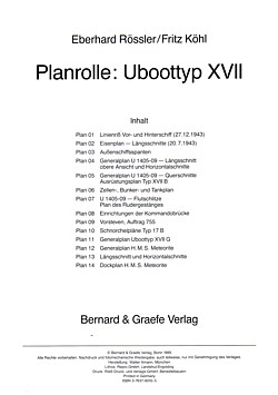 Eberhard Rössler & Fritz Köhl: Planmappe: Uboot-Typ XVII
